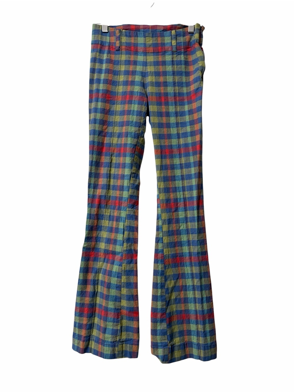 Free People Plaid Bell Bottom Boho Pants